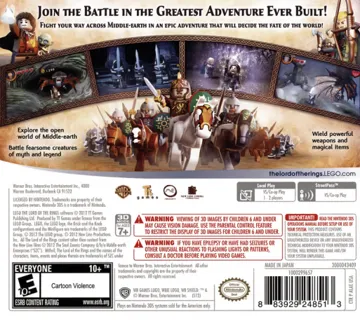 LEGO The Lord of the Rings (Europe)(En,Fr,Ge,It,Es,Nl,Da) box cover back
